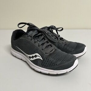 Saucony Grid Ideal Womens Running Shoes Gray White Mesh Sneakers 8 Gym Training